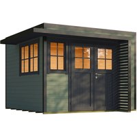 Weka Gartenhaus Amberley 2 Fenster Graugrün/Anthrazit 300 cm x 300 cm – 8.16 qm Weka Gartenhaus Amberley 2 Fenster Graugrün/Anthrazit 300 cm x 300 cm – 8.16 qm