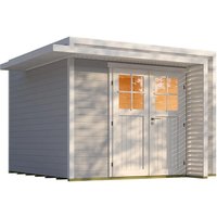 Weka Gartenhaus Amberley Doppeltür Grau-Weiß 300 cm x 300 cm – 8.16 qm Weka Gartenhaus Amberley Doppeltür Grau-Weiß 300 cm x 300 cm – 8.16 qm