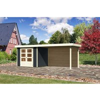 Karibu Gartenhaus Boras 3 Anthrazit 497 cm x 217 cm mit Anbaudach und Rückwand – 10.49 qm Karibu Gartenhaus Boras 3 Anthrazit 497 cm x 217 cm mit Anbaudach und Rückwand – 10.49 qm