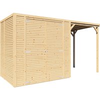 Bertilo Holz-Gartenhaus Box 2 Plus Natur 373 cm x 157 cm FSC® – 0.67 qm Bertilo Holz-Gartenhaus Box 2 Plus Natur 373 cm x 157 cm FSC® – 0.67 qm