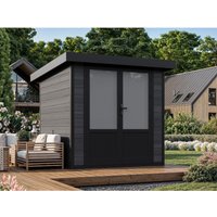 Fjordholz WPC Gartenhaus 2×2 mit Pultdach Modell Style DeLuxe 4,0 m² – 4.42 qm Fjordholz WPC Gartenhaus 2×2 mit Pultdach Modell Style DeLuxe 4,0 m² – 4.42 qm