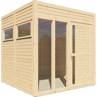 Bertilo Holz-Gartenhaus Cubus 2 Office Natur 226 cm x 234 cm FSC® – 1.28 qm Bertilo Holz-Gartenhaus Cubus 2 Office Natur 226 cm x 234 cm FSC® – 1.28 qm