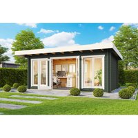 Lasita Gartenhaus Dorset 73 Grau-Grün 480 cm x 250 cm – 11.42 qm Lasita Gartenhaus Dorset 73 Grau-Grün 480 cm x 250 cm – 11.42 qm