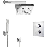 PaulGurkes Regendusche Unterputz Dusch Set mit Thermostat eckig