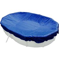 Evolution Abdeckplane Oval 490x300cm Blau mit Übermaß Sommer Winter Pool Schwimmbad
