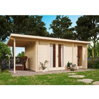 Fjordholz Gartenhaus Modell Carin 44 C +SD Ganzglas-Tür Grau Imprägniert – 7.17 qm Fjordholz Gartenhaus Modell Carin 44 C +SD Ganzglas-Tür Grau Imprägniert – 7.17 qm