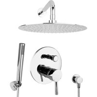 PaulGurkes 30cm Duschsystem Duschset Regendusche unterputz Set rund Tropendusche