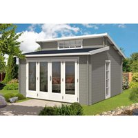 Alpholz Gartenhaus Lausitz-40 ISO Pultdach 440 cm x 440 cm Hellgrau – 13.55 qm Alpholz Gartenhaus Lausitz-40 ISO Pultdach 440 cm x 440 cm Hellgrau – 13.55 qm