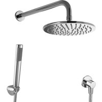 PaulGurkes Regendusche rund Unterputz ohne Armatur mit Stabbrause Wandarm
