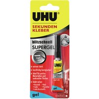 Uhu Sekundenkleber Blitzschnell Supergel 3 g Uhu Sekundenkleber Blitzschnell Supergel 3 g