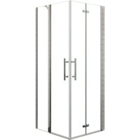 AICA Mit Festen Wandelement 120cm x Falttür 100cm x H.195cm Eckeinstieg Duschkabine Duschabtrennung Pendeltür Eckdusche