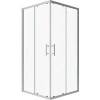 Aquabatos Eckeinstieg mit Schiebetüren Duschkabine Rechteck 90 x 80 x 185 cm Badezimemr Eckdusche ESG Duschabtrennung Glaswand Vollrahmen