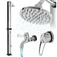 ML-Design Solardusche 35L 217,5cm Rund Fußdusche Regenduschkopf Silber-Schwarz