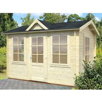 Palmako Claudia Holz-Gartenhaus Hellbraun Satteldach 320 cm x 240 cm – 7.68 qm Palmako Claudia Holz-Gartenhaus Hellbraun Satteldach 320 cm x 240 cm – 7.68 qm