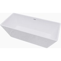 Duschparadies Freistehende Badewanne 170x80cm Rechteckige mit Siphon Acryl Set Acrylbadewanne Acrylwanne