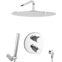PaulGurkes Duschsystem Regendusche Duschset unterputz 40cm Thermostat