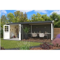 Lasita Gartenhaus Ivana 570 cm x 275 cm Grau-Grün – 13 qm Lasita Gartenhaus Ivana 570 cm x 275 cm Grau-Grün – 13 qm