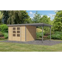 Karibu Gartenhaus Ernesto 5 A m. Anbaudach Natur/Grau 209 x 298 x 242 cm – 6.23 qm Karibu Gartenhaus Ernesto 5 A m. Anbaudach Natur/Grau 209 x 298 x 242 cm – 6.23 qm