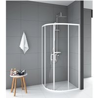 Aurlane Glasdusche Factory Rund Weiß 90 cm x 90 cm x 200 cm