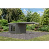 Karibu Gartenhaus Domingo B m. Anbaudach Terragrau/Grau 218,5 x 270 x 270 cm – 5.9 qm Karibu Gartenhaus Domingo B m. Anbaudach Terragrau/Grau 218,5 x 270 x 270 cm – 5.9 qm