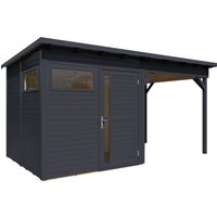 Bertilo Holz-Gartenhaus Pentus 2 Lounge Anthrazit 449 cm x 234 cm FSC® – 1.92 qm Bertilo Holz-Gartenhaus Pentus 2 Lounge Anthrazit 449 cm x 234 cm FSC® – 1.92 qm