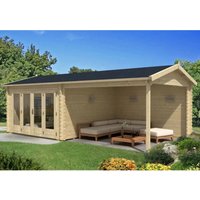 Alpholz Gartenhaus Freiburg-44 Natur 755 cm x 399 cm mit Falttür – 20.41 qm Alpholz Gartenhaus Freiburg-44 Natur 755 cm x 399 cm mit Falttür – 20.41 qm