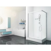 Aurlane Komplettdusche Eckig 115 cm x 90 cm x 205 cm Silber Matt
