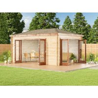 Alpholz Gartenhaus Sunrise ISO Walmdach 500 cm x 352 cm Natur – 13.75 qm Alpholz Gartenhaus Sunrise ISO Walmdach 500 cm x 352 cm Natur – 13.75 qm