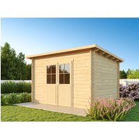 Fjordholz Pultdach Gartenhaus Modell Ezra 4D Farblos Imprägniert – 8.15 qm Fjordholz Pultdach Gartenhaus Modell Ezra 4D Farblos Imprägniert – 8.15 qm