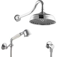PaulGurkes Duschsystem Nostalgie ohne Armatur Regendusche mit Handbrause Set
