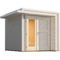 Weka Gartenhaus Amberley 1,5-Fache Tür Grau-Weiß 250 cm x 250 cm – 6.99 qm Weka Gartenhaus Amberley 1,5-Fache Tür Grau-Weiß 250 cm x 250 cm – 6.99 qm