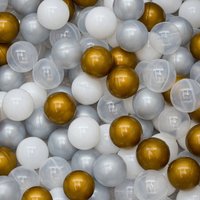 LittleTom Bällebadbälle Ø 5.5 cm 200 Stück Gold Grau Weiß Transparent