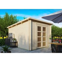 Fjordholz Gartenhaus Modell Max 44 H Naturbelassen Moderne Tür Milchglas – 7.78 qm Fjordholz Gartenhaus Modell Max 44 H Naturbelassen Moderne Tür Milchglas – 7.78 qm