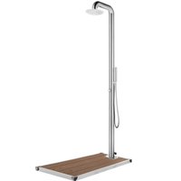 vidaXL Gartendusche mit Brauner Bodenplatte 230 cm Edelstahl 3070789