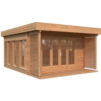 Palmako Caroline Holz-Gartenhaus Braun Flachdach Tauchgrundiert 434 cm x 390 cm – 16.93 qm Palmako Caroline Holz-Gartenhaus Braun Flachdach Tauchgrundiert 434 cm x 390 cm – 16.93 qm