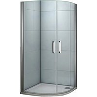 Duschparadies Runddusche Duschkabine Viertelkreis 80 x 80 x 195cm Duschtür 6mm ESG Schwingtür