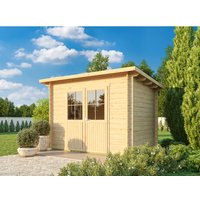 Fjordholz Pultdach Gartenhaus Modell Ezra 2D Farblos Imprägniert – 6.6 qm Fjordholz Pultdach Gartenhaus Modell Ezra 2D Farblos Imprägniert – 6.6 qm