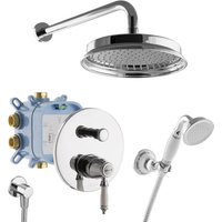 PaulGurkes Duschsystem Retro Nostalgie Regendusche Unterputzarmatur