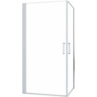 Duschparadies Duschkabine Eckeinstieg 90 x 76 cm Höhe 185cm Pendeltür Schwingtür 5mm ESG Sicherheitsglas Eckdusche Duschtür Pendeltür x2