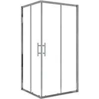 Duschparadies Duschkabine 76x76cm Duschabtrennung Eckdusche 6mm ESG Sicherheitsglas Dusche Höhe 185cm Duschtür Schiebetür Duschkabinen Eckeinstieg