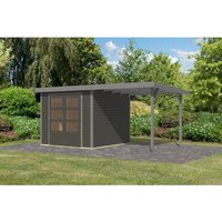 Karibu Gartenhaus Ernesto 3,5 B m. Anbaudach Terragrau/Grau 209 x 238 x 242 cm – 4.97 qm Karibu Gartenhaus Ernesto 3,5 B m. Anbaudach Terragrau/Grau 209 x 238 x 242 cm – 4.97 qm