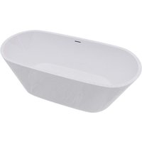 Duschparadies Freistehende Badewanne 150x70cm Oval mit Siphon Acryl Set Acrylbadewanne Acrylwanne