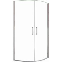 Duschparadies Duschkabine 90 x 90 cm Runddusche Höhe 195cm Viertelkreis Duschabtrennung 6mm Nano Glas Dusche Mit Weiß Duschtasse Typ PHX