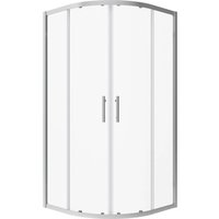 Aquabatos Viertelkreis-Duschkabine Runddusche 6 mm ESG Sicherheitsglas Duschabtrennung Schiebetür 90 x 90 x 185 cm Duschtrennwand Glaswand Rund Dusche