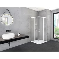Aurlane Glasdusche Factory Square Weiß 90 cm x 90 cm x 200 cm