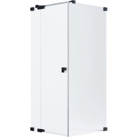 Schöner Wohnen Eckdusche Drehtür m. Festteil u. Seitenwand Schwarz 90x90x200 cm
