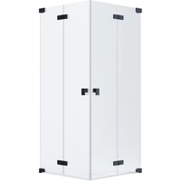 Schöner Wohnen Eckdusche 2 Drehfalttüren Schwarzmatt 80 cm x 100 cm x 200 cm