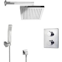 PaulGurkes Regendusche Unterputz Dusch Set mit Thermostat eckig
