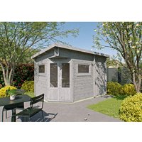 Fjordholz 5-Eck Gartenhaus Modell Leva 2D Grau Imprägniert – 9.46 qm Fjordholz 5-Eck Gartenhaus Modell Leva 2D Grau Imprägniert – 9.46 qm