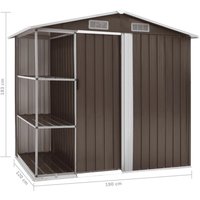 vidaXL Gartenhaus mit Regal Braun 205x130x183 cm Eisen 661716 – 0 qm vidaXL Gartenhaus mit Regal Braun 205x130x183 cm Eisen 661716 – 0 qm